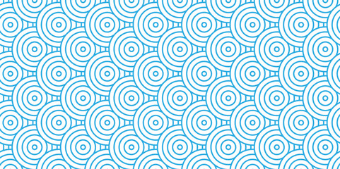 Abstract Pattern with circle wave lines blue seamless steel material geomatics overlapping create retro square line backdrop pattern background. Overlapping Pattern with Transform Effect.