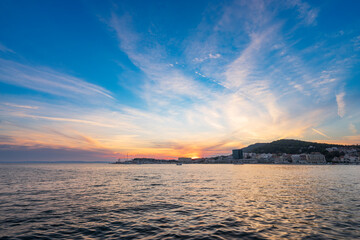 Coast of Split at sunset, Dalmatia, Croatia