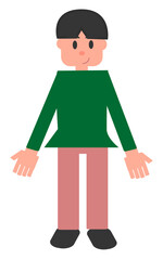 少年全身(顔Bタイプ)グリーン×ピンク