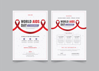  World aids day activity layout template, aids day activities a4 poster or flyer design, vector illustration eps 10 
