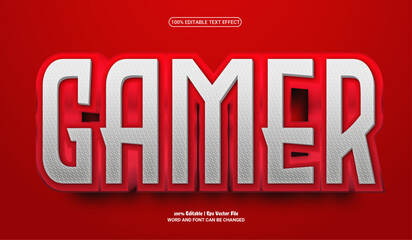 Gamer fully editable premium 3d vector text effect 