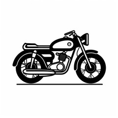 Fototapeta premium Classic motorbike illustration icon, AI generated Image