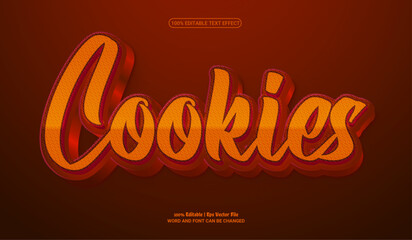 Cookie fully editable premium 3d vector text effect 