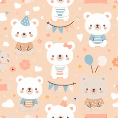 seamless pattern background with bears