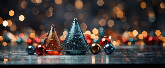 Christmas tree on a background with copy space.