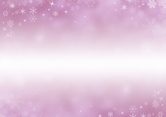 淡いピンク紫の幻想的な空間にキラキラと舞う氷の結晶