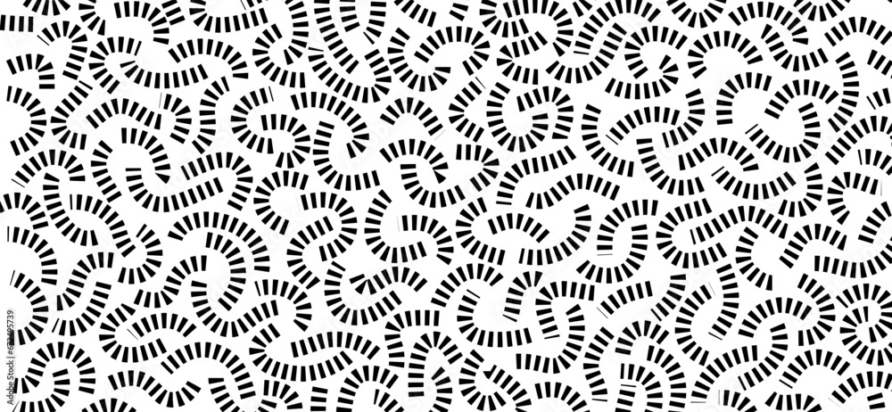 Poster monochrome doodle pattern. funny pattern. black curves on white background.