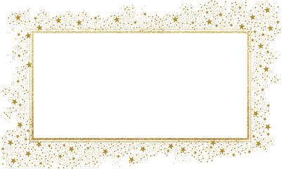 Square or rectangular Gold Frame with Sparkling stars 7