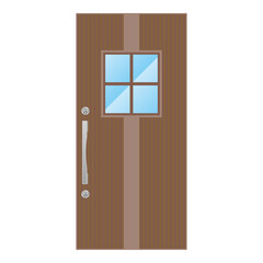 シンプルなイラスト_片開きドア,玄関ドア
