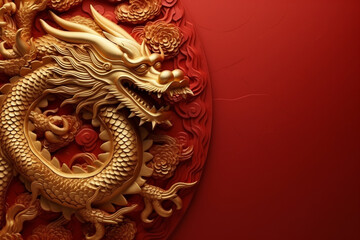 Chinese new year , year of the dragon background copy space concept