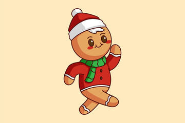 Cute Christmas Cookies Cartoon Character Design