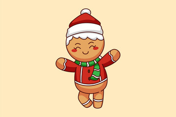 Cute Christmas Cookies Cartoon Character Design