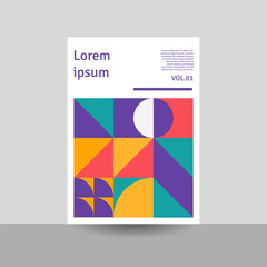 annual report cover design, cover design, retro cover, geometric design, bauhaus design
