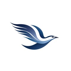 A blue bird flying with its wings spread