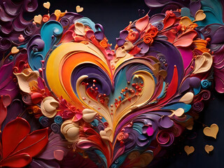 abstract heart shape colorful background