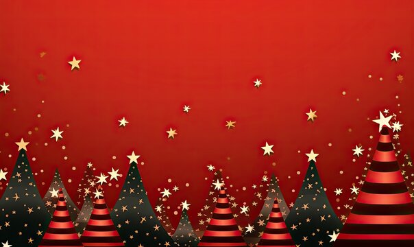 Red christmas background with stars free