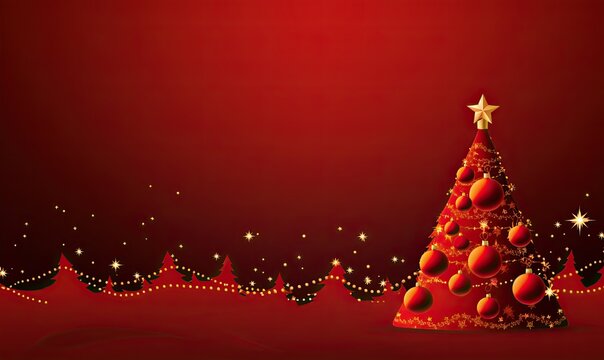 Red christmas background with stars free