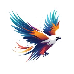 Obraz premium A colorful bird flying with its wings spread