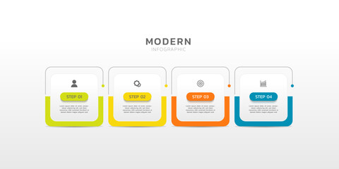 Presentation infographic template business concept with 4 step
