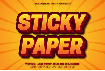 Sticky Paper Editable Text Effect Cartoon Style