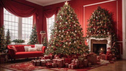 Obraz premium Christmas Tree Decoration Background