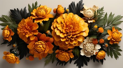 Marigold Flowers Garland ,Bright Background, Background Hd