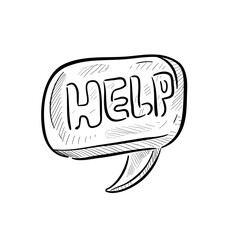 Help icon handdrawn illustration