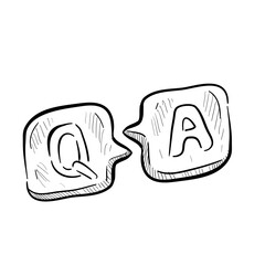 Question and answer icon handdrawn illustration