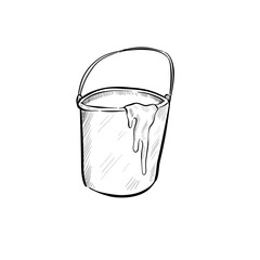 Bucket handdrawn illustration