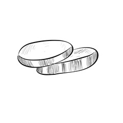 Coin handdrawn illustration