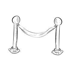 Queue barrier handdrawn illustration