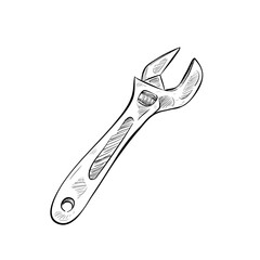 wrench handdrawn illustration