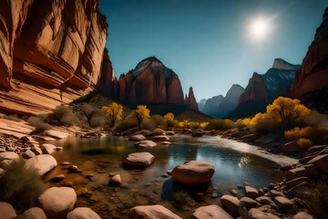 On the eastern side of Utah's Zion National Park, there is a lovely landscape