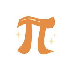 Pi symbol, pi day Illustration 