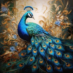 Fototapeta premium peacock feather background
