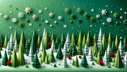 Crédence de cuisine  Origami style Christmas background  © Rainbow