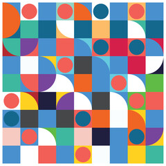 abstract background with geometric shapes. vector illustration. Eps 10. Abstract colorful geometric background with circles and squares. Vector Illustration  in retro style, 