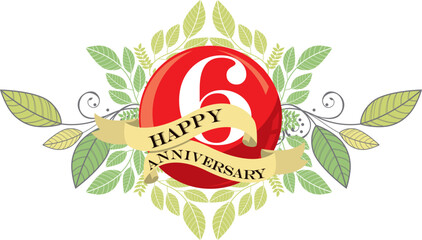 6, 6th, 6th anniversary, age, anniversary background, background, birthday, birthday card, birthday party, business, card, celebrate, celebrating, celebration, celebration event, ceremony, certific