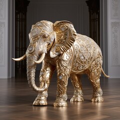 elephant statue on a white background