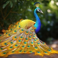 Obraz premium peacock with feathers out