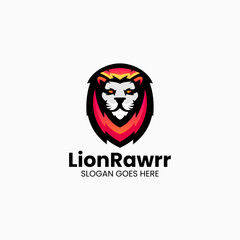 Vector Logo Illustration Lion Gradient Colorful Style