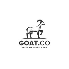 Vector Logo Illustration Goat Silhouette Style