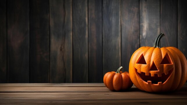 AI generated illustration of a festive jack o'lantern pumpkin