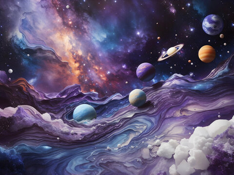 A galaxy scene illustration for decoration. 