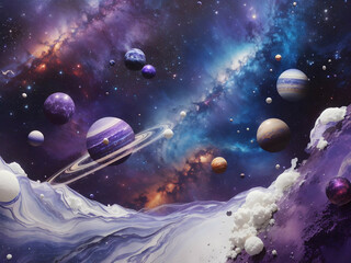 Obraz na płótnie Canvas A galaxy scene illustration for decoration. 