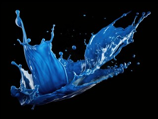 blue paint splash on black background