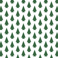 Obraz premium Christmas seamless pattern.Green pine holly tree repeat pattern isolated on white background.Geometric shape vector illustration background wallpaper.