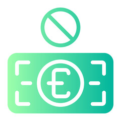 no money gradient icon