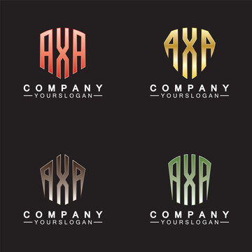 Initial Letters AXA Logo Design Vector Template.