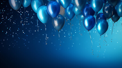 Fototapeta premium anniversary balloons blue white
